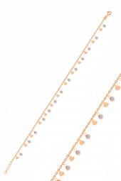 Gümüş rose kalpli zirkon taşlı pullu halhal - 1