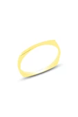 Gümüş altın yaldızlı sade delicate gümüş yüzük SGTL10617GOLD - 1