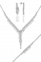 Gümüş rodyumlu pırlanta modeli  sultan  gümüş takım. thumbnail 1