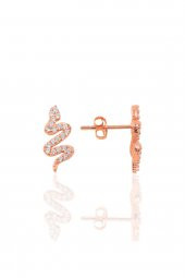 Gümüş rose zirkon taşlı gümüş yılan üçlü set - 4