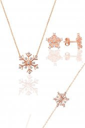 Gümüş rose kartanesi modeli üçlü set thumbnail 1