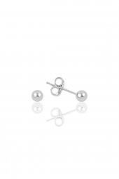 Gümüş 4 mm gümüş top küpe - 1