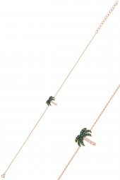 Gümüş rose yeşil taşlı palmiye gümüş üçlü set thumbnail 3