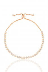 Gümüş rose zirkon taşlı asansörlü su yolu bileklik - 1