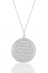 Gümüş rodyumlu kıtmir duası yazılı kolye thumbnail 2