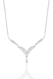 Gümüş rodyumlu  pırlanta modeli beyaz altın görünümlü kolye küpe ve yüzük seti SGTL10942 thumbnail 2