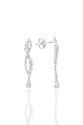 Gümüş rodyumlu  pırlanta modeli beyaz altın görünümlü kolye küpe ve yüzük seti SGTL10942 thumbnail 3