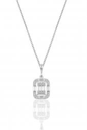 Gümüş rodyumlu  gümüş baget taşlı üçlü set SGTL10737RODAJ thumbnail 2