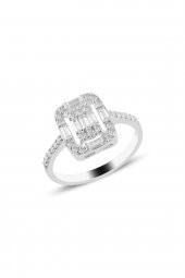 Gümüş rodyumlu  gümüş baget taşlı üçlü set SGTL10737RODAJ thumbnail 3