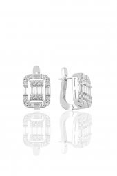 Gümüş rodyumlu  gümüş baget taşlı üçlü set SGTL10737RODAJ thumbnail 4