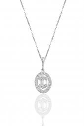 Gümüş rodyumlu oval gümüş baget taşlı üçlü set SGTL10734RODAJ - 2