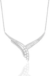 Gümüş rodyumlu  pırlanta modeli beyaz altın görünümlü kolye küpe ve yüzük seti SGTL10952 thumbnail 2