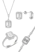 Gümüş baget taşlı dörtlü set SGTL11010RODAJ thumbnail 1
