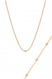 Gümüş rose pullu gurmet kolye bileklik seti thumbnail 1