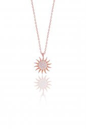 Gümüş rose zirkon taşlı güneş üçlü set - 2
