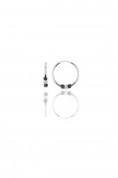 Gümüş 14 mm toplu halka küpe - 1