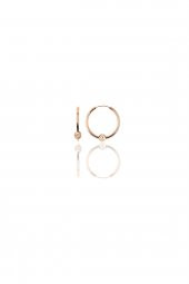 Gümüş rose 12 mm mini  sade toplu halka küpe - 1