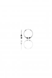 Gümüş 12 mm mini  toplu halka küpe - 1