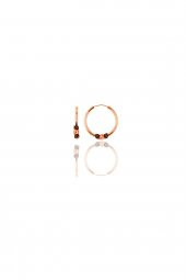 Gümüş rose 12 mm mini toplu halka küpe - 1