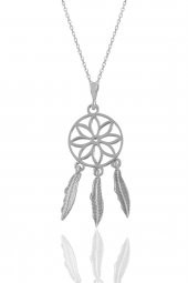 Gümüş beyaz altın rodyumlu düş kapanı kolye thumbnail 1