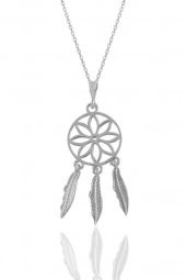 Gümüş beyaz altın rodyumlu düş kapanı kolye thumbnail 2