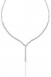 Gümüş beyaz altın rodyumlu pırlanta modeli zirkon taşlı sallantılı su yolu gümüş takım. thumbnail 2