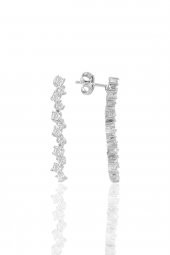 Gümüş beyaz altın rodyumlu pırlanta modeli zirkon taşlı sallantılı su yolu gümüş takım. thumbnail 4