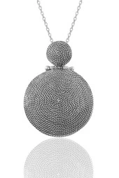 Gümüş salyangoz modeli yuvarlak telkari üçlü set  SGTL11347SET - 2