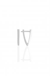 Gümüş rodyumlu 13 mm özel tasarım üçgen küpe thumbnail 1