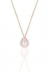 Gümüş rose zirkon taşlı damla modeli ikili set - 2