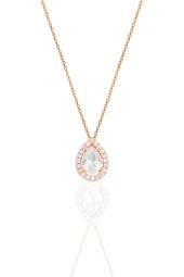 Gümüş rose zirkon taşlı damla modeli üçlü set SGTL11512BEYAZ thumbnail 2