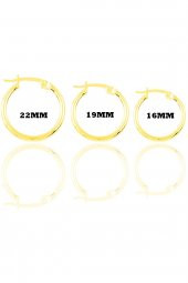 Gümüş altın yaldızlı  üç boydan oluşan şarnel halka küpeler thumbnail 1