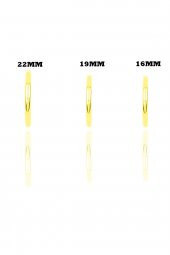 Gümüş altın yaldızlı  üç boydan oluşan şarnel halka küpeler thumbnail 2