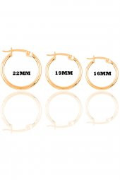 Gümüş rose  üç boydan oluşan şarnel halka küpeler thumbnail 1