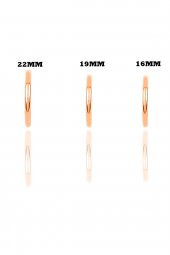 Gümüş rose  üç boydan oluşan şarnel halka küpeler thumbnail 2