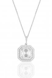 Gümüş rodyumlu özel tasarım baget kesim zirkon taşlı üçlü set SGTL11563RODAJ thumbnail 2