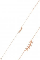 Gümüş rose zirkon taşlı yaprak  üçlü set thumbnail 3