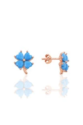 Gümüş rose turkuaz taşlı yonca modeli üçlü set SGTL10581TRKZ - 4