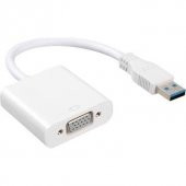 USB 3.0 Giriş - VGA Çıkış Çevirici Kablo - Beyaz - 1