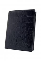 Erkek Deri Cüzdan - Kroko Siyah - 1