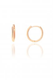 Gümüş  rose 14 mm halka küpe - 1