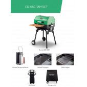 Guruss Cg-050 Kömürlü Barbekü Mangal Tam Set Yeşil - 1