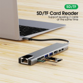 Macbook Pro Air Uyumlu 8 In 1 Type-C Çoğaltıcı Hub - 3