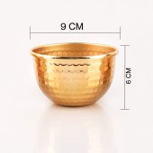 ÇAKIR 3 LÜ DEKORATİF METAL GOLD KASE ÇEREZLİK SOSLUK REÇELLİK İKRAMLIK LOKUMLUK 9X6 CM - 5