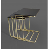Veys Sehpa Gold 3 Lü Amor Zigon Sehpa - Orta Sehpa - Yan Sehpa - 1