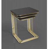 Veys Sehpa Gold 3 Lü Amor Zigon Sehpa - Orta Sehpa - Yan Sehpa - 2