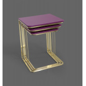 Veys Sehpa Gold 3 Lü Amor Zigon Sehpa - Orta Sehpa - Yan Sehpa - 2