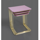 Veys Sehpa Gold 3 Lü Amor Zigon Sehpa - Orta Sehpa - Yan Sehpa - 2