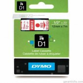 DYMO D1 Şeffaf/Kırmızı Yedek Şerit 12mm x 7mt (45012) - 1