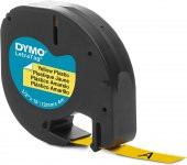 DYMO LetraTag Plastik Sarı Şerit 59423 (12mm x 4 metre) - 1